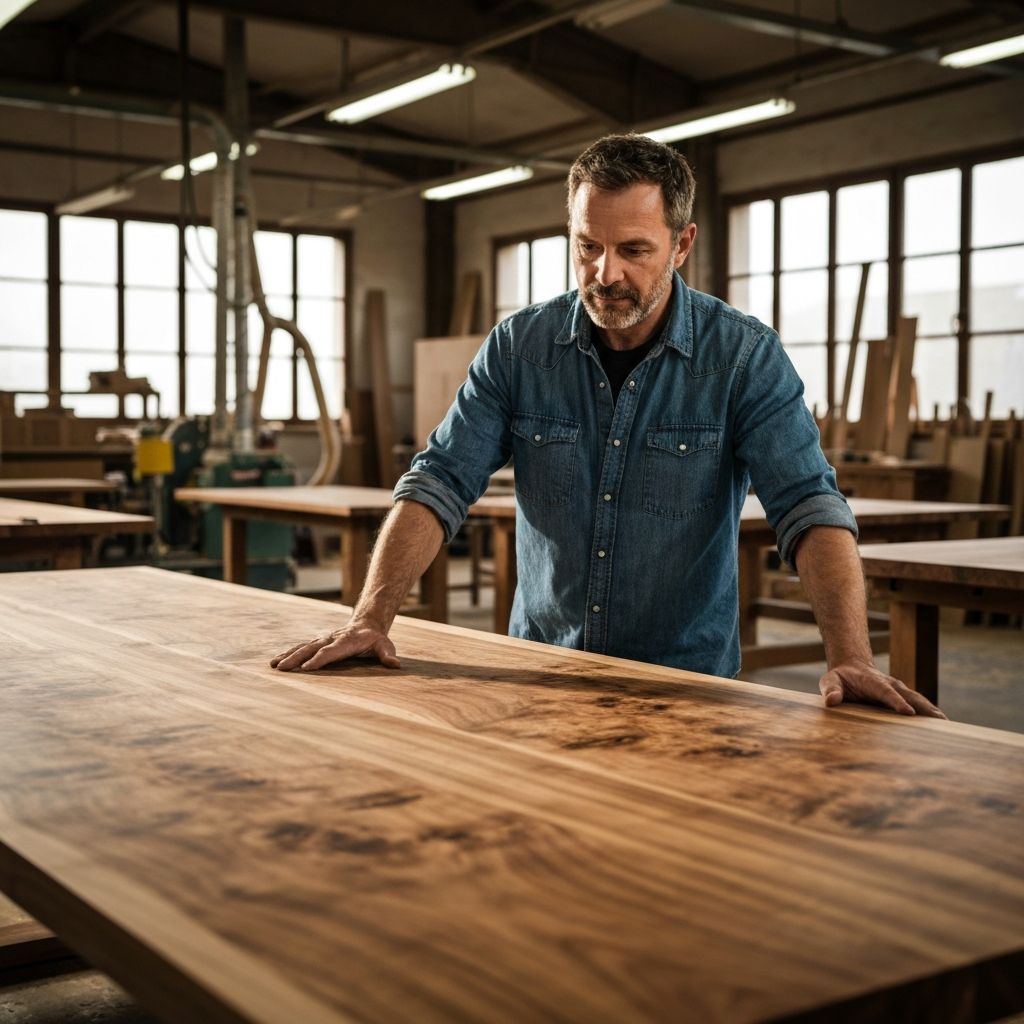 Furniture craftsman working in a production workshop